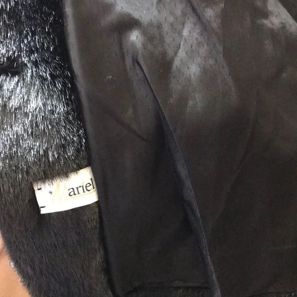 Mariel Faux For Coat  Large Vintage Black - Picture 11 of 14